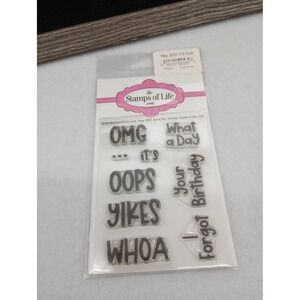 The Stamps of Life Clear Stamps May 2021 Kit Club Clear Phrases Greeting Set